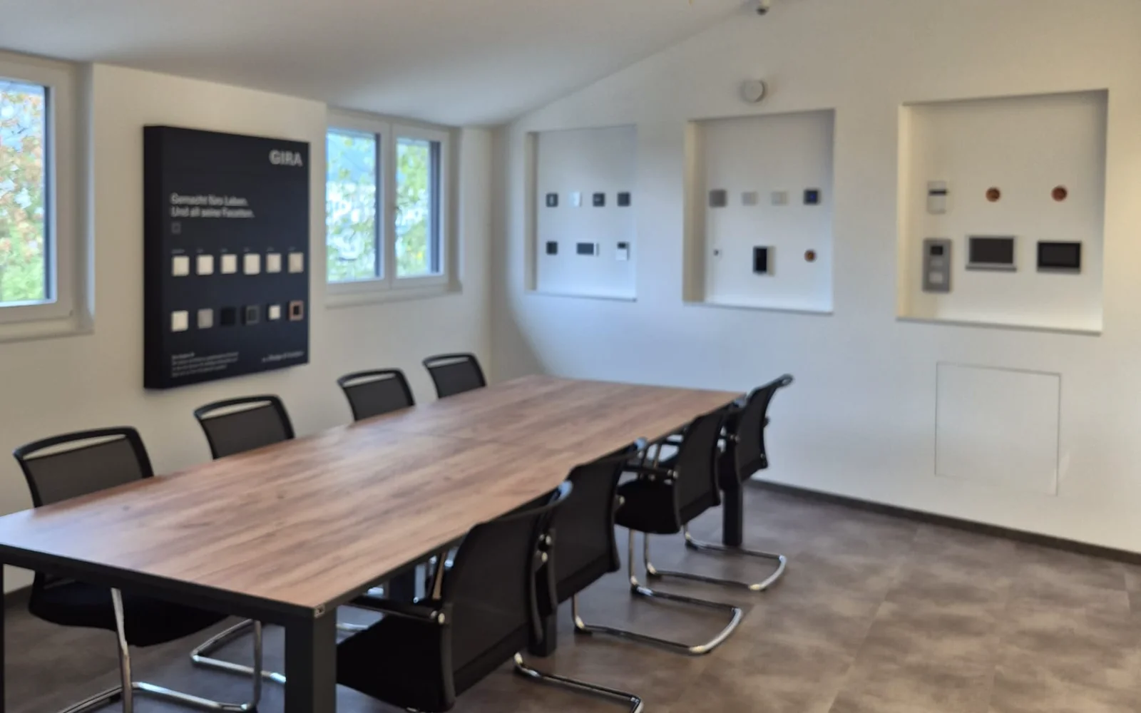 Showroom Lichtwirkung und Musterwand